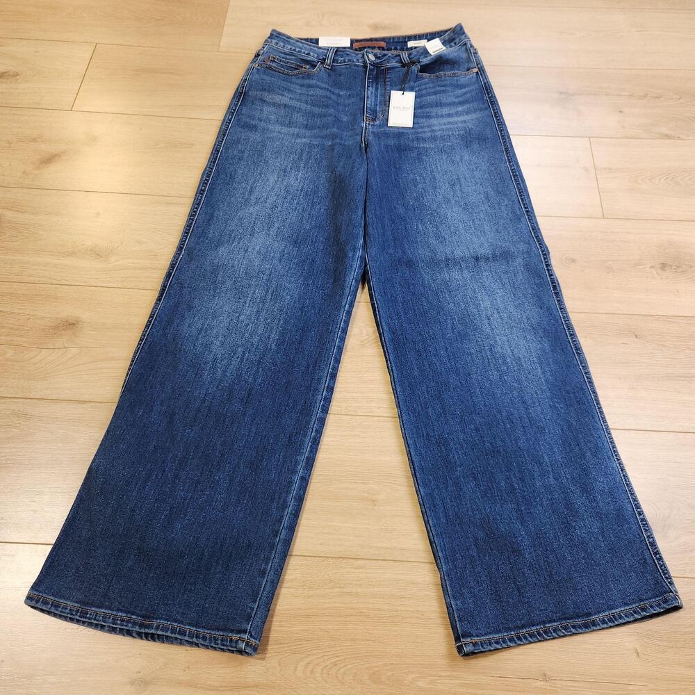 Judy Blue Baggy Wide Leg Jeans Womens 9/29 Dark Wash High Rise Denim JB82689DK